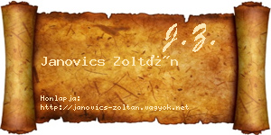 Janovics Zoltán névjegykártya