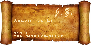 Janovics Zoltán névjegykártya