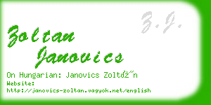 zoltan janovics business card